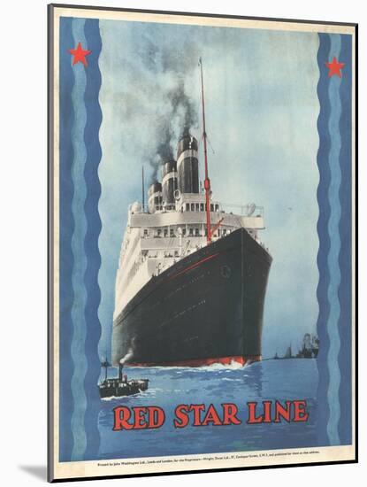 Red Star Lines, Cruise Ships, Ocean Liners, USA, 1930-null-Mounted Giclee Print