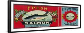 Red Star Salmon Can Label - Ketchican, AK-Lantern Press-Framed Premium Giclee Print