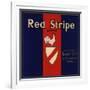 Red Stripe Brand - Sespe, California - Citrus Crate Label-Lantern Press-Framed Art Print