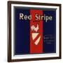 Red Stripe Brand - Sespe, California - Citrus Crate Label-Lantern Press-Framed Art Print