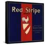 Red Stripe Brand - Sespe, California - Citrus Crate Label-Lantern Press-Framed Stretched Canvas