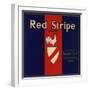 Red Stripe Brand - Sespe, California - Citrus Crate Label-Lantern Press-Framed Art Print