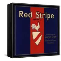 Red Stripe Brand - Sespe, California - Citrus Crate Label-Lantern Press-Framed Stretched Canvas