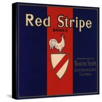 Red Stripe Brand - Sespe, California - Citrus Crate Label-Lantern Press-Stretched Canvas