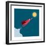 Red Suit Businessman. Super Hero. Concept Illustration-Suat Gursozlu-Framed Premium Giclee Print