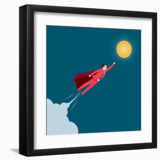 Red Suit Businessman. Super Hero. Concept Illustration-Suat Gursozlu-Framed Art Print