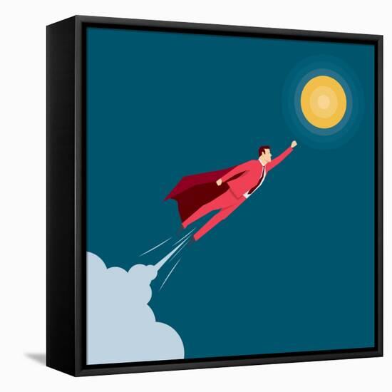 Red Suit Businessman. Super Hero. Concept Illustration-Suat Gursozlu-Framed Stretched Canvas