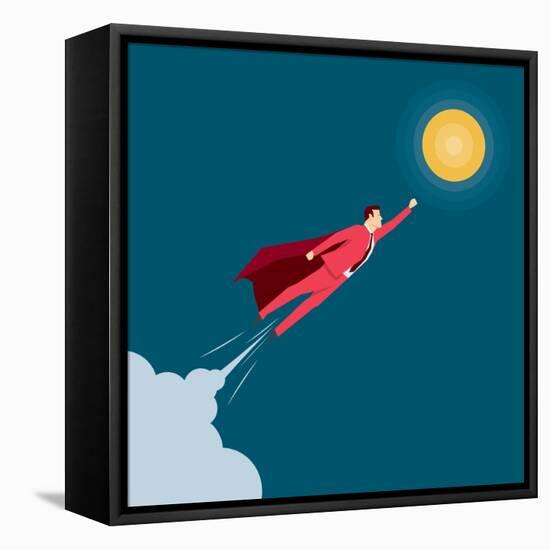 Red Suit Businessman. Super Hero. Concept Illustration-Suat Gursozlu-Framed Stretched Canvas