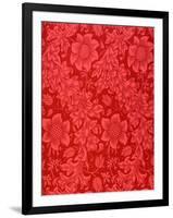 Red Sunflower Wallpaper Design, 1879 (Colour Woodblock Print on Paper)-William Morris-Framed Giclee Print