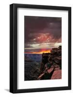 Red sunset with moody clouds and red rock canyons in Dead Horse Point State Park near Moab, Utah-David Chang-Framed Photographic Print