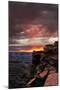 Red sunset with moody clouds and red rock canyons in Dead Horse Point State Park near Moab, Utah-David Chang-Mounted Photographic Print