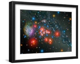 Red Super Giant Cluster-Stocktrek Images-Framed Photographic Print