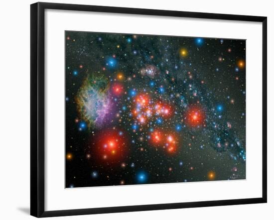 Red Super Giant Cluster-Stocktrek Images-Framed Photographic Print