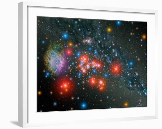 Red Super Giant Cluster-Stocktrek Images-Framed Photographic Print