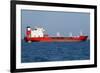 Red Tanker Designed for Transporting Crude Oil is at Anchor near the Port-Volina-Framed Photographic Print