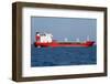 Red Tanker Designed for Transporting Crude Oil is at Anchor near the Port-Volina-Framed Photographic Print