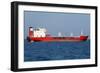 Red Tanker Designed for Transporting Crude Oil is at Anchor near the Port-Volina-Framed Photographic Print