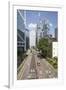 Red taxi cab in Central, Hong Kong Island, with the Bank of China Tower and Lippo Centre beyond, Ho-Fraser Hall-Framed Photographic Print