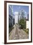 Red taxi cab in Central, Hong Kong Island, with the Bank of China Tower and Lippo Centre beyond, Ho-Fraser Hall-Framed Photographic Print