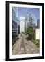 Red taxi cab in Central, Hong Kong Island, with the Bank of China Tower and Lippo Centre beyond, Ho-Fraser Hall-Framed Photographic Print