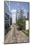 Red taxi cab in Central, Hong Kong Island, with the Bank of China Tower and Lippo Centre beyond, Ho-Fraser Hall-Mounted Photographic Print