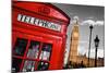 Red Telephone Big Ben London-null-Mounted Art Print