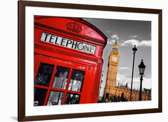 Red Telephone Big Ben London-null-Framed Art Print