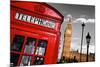 Red Telephone Big Ben London-null-Mounted Art Print