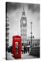 Red Telephone Booth and Big Ben in London, England, the Uk. People Walking in Rush. the Symbols of-Michal Bednarek-Stretched Canvas