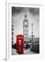 Red Telephone Booth and Big Ben in London, England, the Uk. People Walking in Rush. the Symbols of-Michal Bednarek-Framed Photographic Print