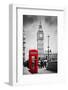 Red Telephone Booth and Big Ben in London, England, the Uk. People Walking in Rush. the Symbols of-Michal Bednarek-Framed Photographic Print