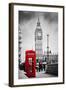 Red Telephone Booth and Big Ben in London, England, the Uk. People Walking in Rush. the Symbols of-Michal Bednarek-Framed Photographic Print