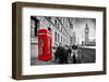 Red Telephone Booth and Big Ben in London, England, the Uk. People Walking in Rush. the Symbols of-Michal Bednarek-Framed Photographic Print