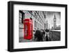 Red Telephone Booth and Big Ben in London, England, the Uk. People Walking in Rush. the Symbols of-Michal Bednarek-Framed Photographic Print