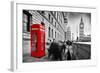 Red Telephone Booth and Big Ben in London, England, the Uk. People Walking in Rush. the Symbols of-Michal Bednarek-Framed Photographic Print