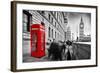 Red Telephone Booth and Big Ben in London, England, the Uk. People Walking in Rush. the Symbols of-Michal Bednarek-Framed Photographic Print