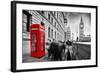 Red Telephone Booth and Big Ben in London, England, the Uk. People Walking in Rush. the Symbols of-Michal Bednarek-Framed Photographic Print