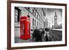 Red Telephone Booth and Big Ben in London, England, the Uk. People Walking in Rush. the Symbols of-Michal Bednarek-Framed Photographic Print