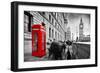 Red Telephone Booth and Big Ben in London, England, the Uk. People Walking in Rush. the Symbols of-Michal Bednarek-Framed Photographic Print