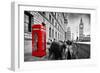 Red Telephone Booth and Big Ben in London, England, the Uk. People Walking in Rush. the Symbols of-Michal Bednarek-Framed Photographic Print