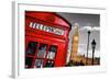 Red Telephone Booth and Big Ben in London, England, the Uk. the Symbols of London on Black on White-Michal Bednarek-Framed Photographic Print