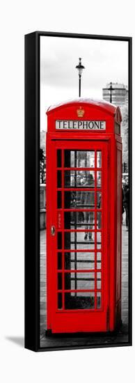 Red Telephone Booths - London - UK - England - United Kingdom - Europe - Door Poster-Philippe Hugonnard-Framed Stretched Canvas