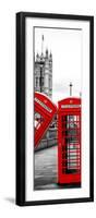 Red Telephone Booths - London - UK - England - United Kingdom - Europe - Door Poster-Philippe Hugonnard-Framed Photographic Print