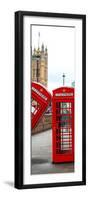 Red Telephone Booths - London - UK - England - United Kingdom - Europe - Door Poster-Philippe Hugonnard-Framed Photographic Print