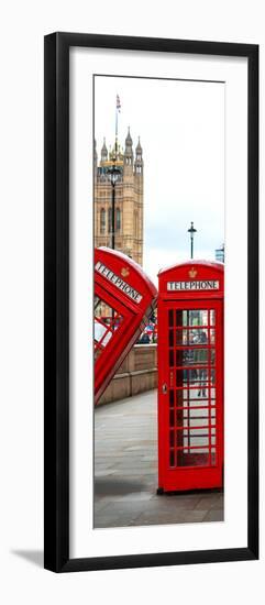 Red Telephone Booths - London - UK - England - United Kingdom - Europe - Door Poster-Philippe Hugonnard-Framed Photographic Print