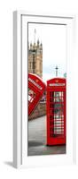 Red Telephone Booths - London - UK - England - United Kingdom - Europe - Door Poster-Philippe Hugonnard-Framed Photographic Print