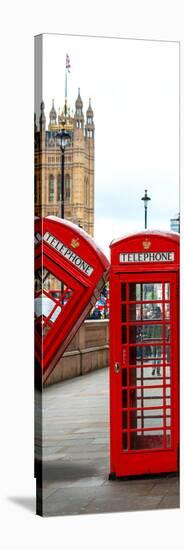 Red Telephone Booths - London - UK - England - United Kingdom - Europe - Door Poster-Philippe Hugonnard-Stretched Canvas