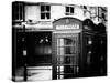 Red Telephone Booths - London - UK - England - United Kingdom - Europe - Old Black and White-Philippe Hugonnard-Stretched Canvas