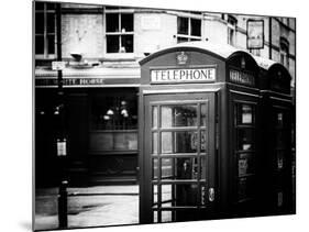 Red Telephone Booths - London - UK - England - United Kingdom - Europe - Old Black and White-Philippe Hugonnard-Mounted Photographic Print