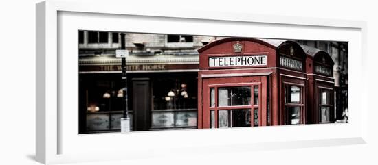 Red Telephone Booths - London - UK - England - United Kingdom - Europe - Panoramic Photography-Philippe Hugonnard-Framed Photographic Print